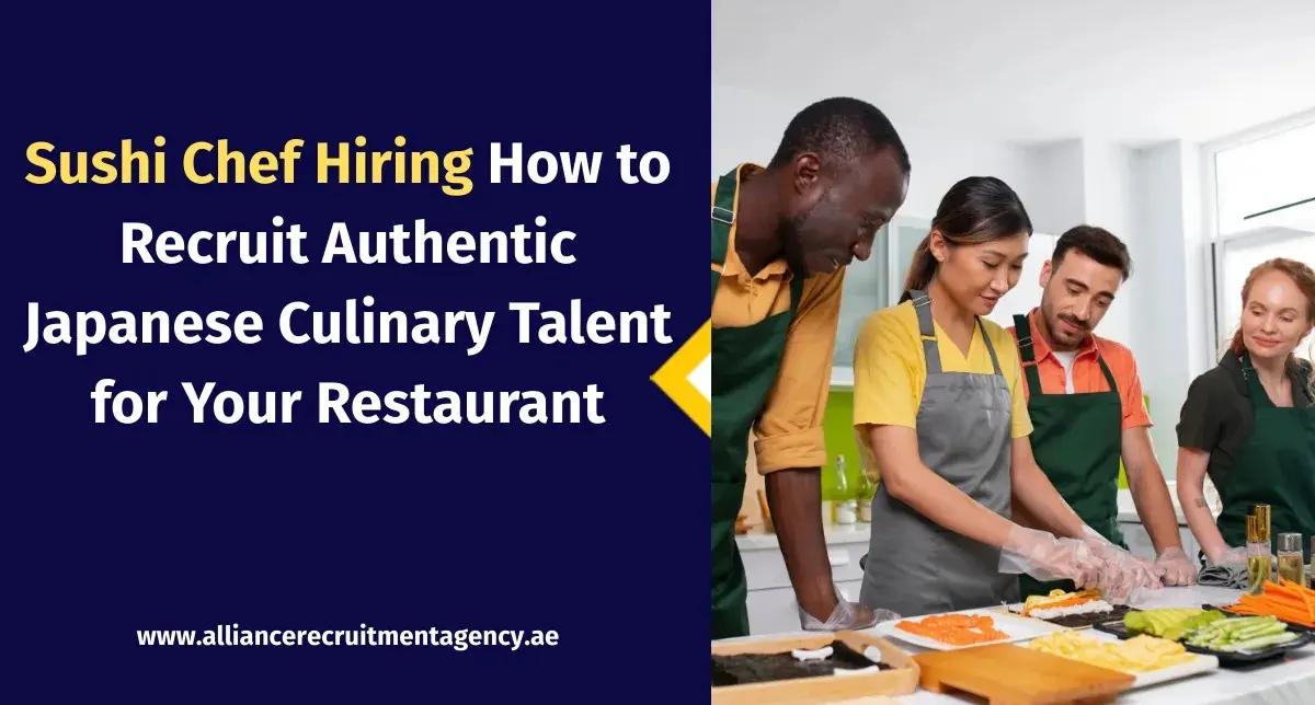 Professional sushi chef preparing authentic Japanese sushi in a fine dining restaurant kitchen sushi chef hiring